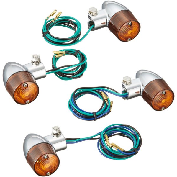 152498-33 ポッシュ POSH ウインカーセット 03年-12年 CB1300SF、CB400SF 砲弾タイプ メッキ/オレンジ