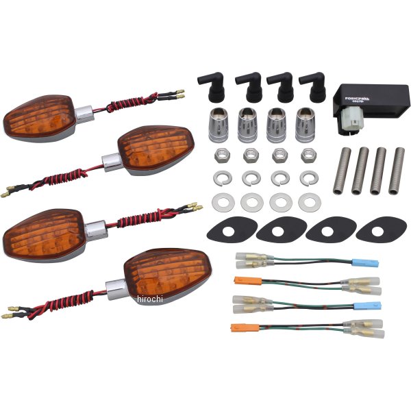 153151 ポッシュ POSH ライトウェイトLEDウインカーセット 14年-16年 CB1300 メッキ/オレンジ