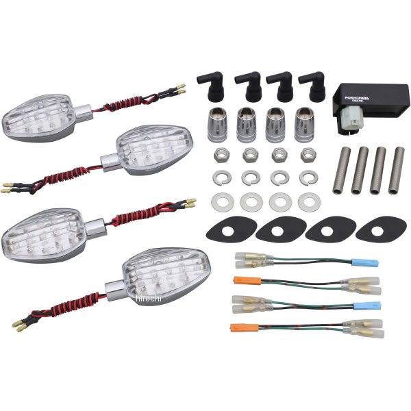 153152 ポッシュ POSH ライトウェイトLEDウインカーセット 14年-16年 CB1300 メッキ/クリア