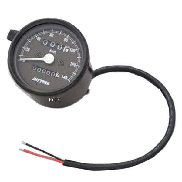 15621 デイトナ 機械式スピードメーター φ60 LED照明 140km 黒/黒 汎用