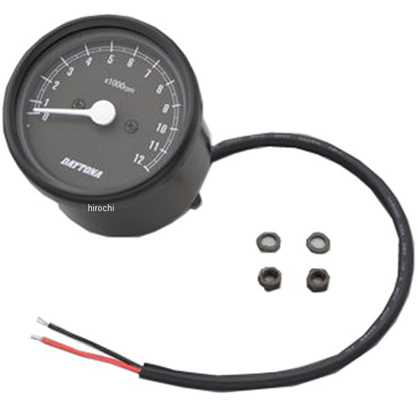 15630 デイトナ 機械式タコメーター φ60 LED照明 12000rpm 黒/黒 汎用