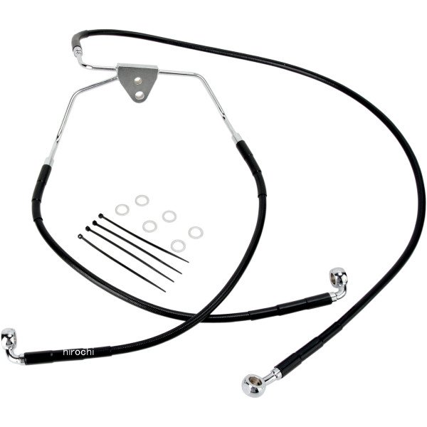 1741-2518 DRAG フロント ブレーキライン 黒ステンレス 96年-07年 FLH +8インチ