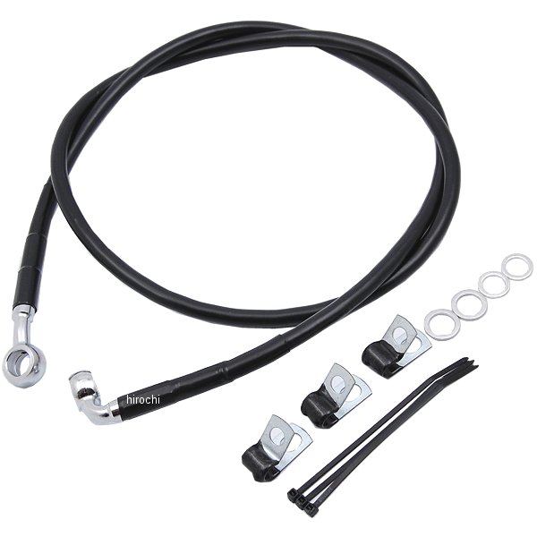 1741-2539 DRAG フロント ブレーキライン 黒ステンレス 00年-07年 FLST +2インチ(46.25インチ)