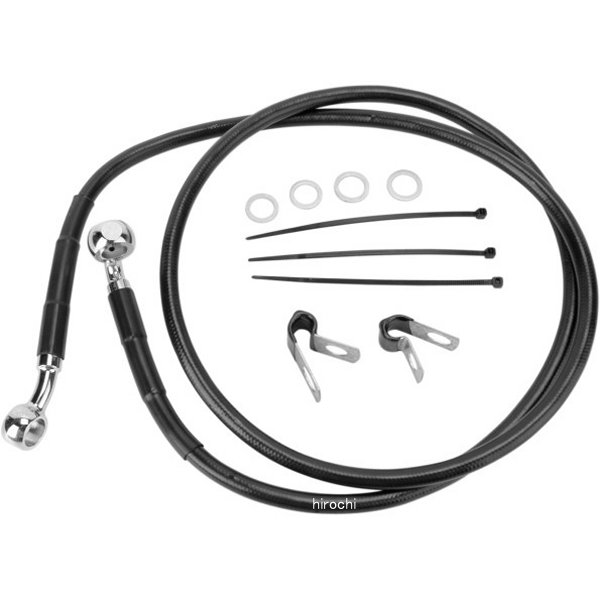 1741-2549 DRAG フロント ブレーキライン 黒ステンレス 99年-07年 FXST +10インチ(56.25インチ)