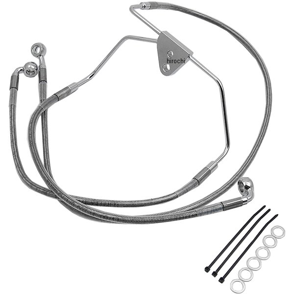 1741-2628 DRAG フロント ブレーキライン ステンレス 09年-13年 FLH (ABS無し) +10インチ