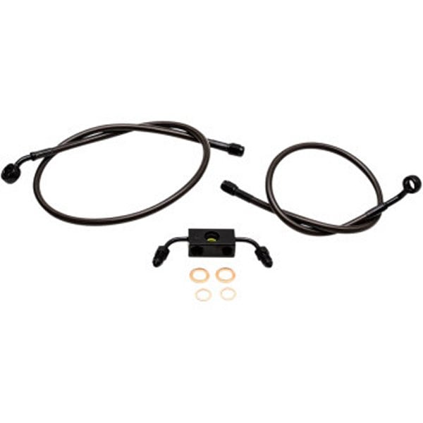 1741-4648 LA-8321B08M LAチョッパーズ LA Choppers ブレーキホース Midnight 14年以降 XL ABS付 12-14インチ用