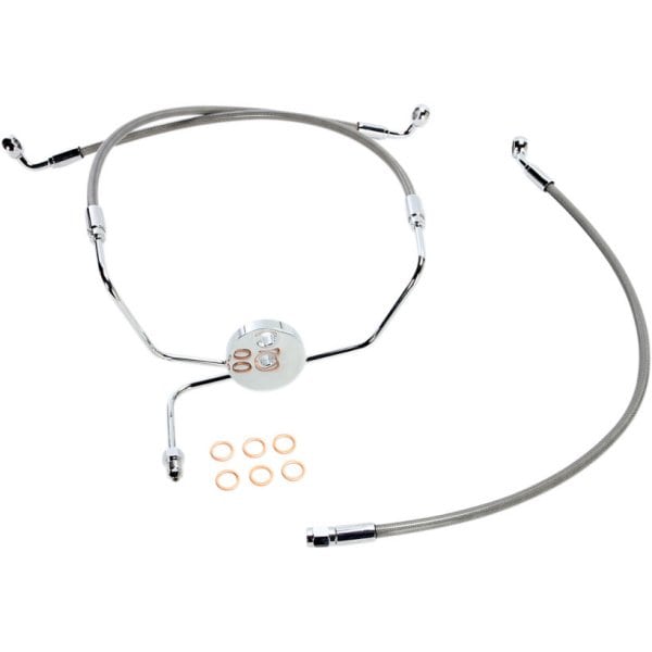 1741-4929 SSC1304-29 マグナム MAGNUM フロントブレーキライン FLHT クローム 標準長+10インチ(254mm)