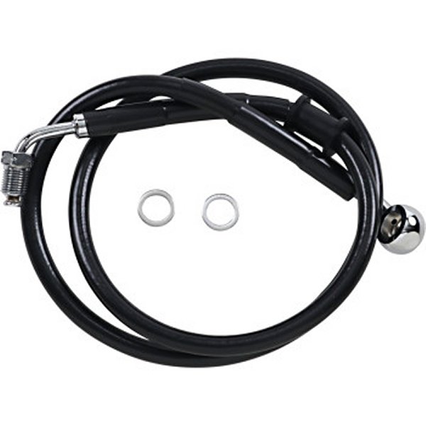 1741-5823 DRAG フロント ブレーキライン 黒ステンレス 18年以降 FLDE ABS付 アッパー +10インチ(33.25インチ)