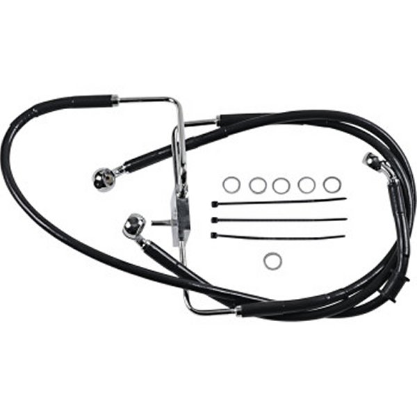 1741-5855 DRAG フロント ブレーキライン 黒ステンレス 16年以降 XL1200CX ABS無 +8インチ
