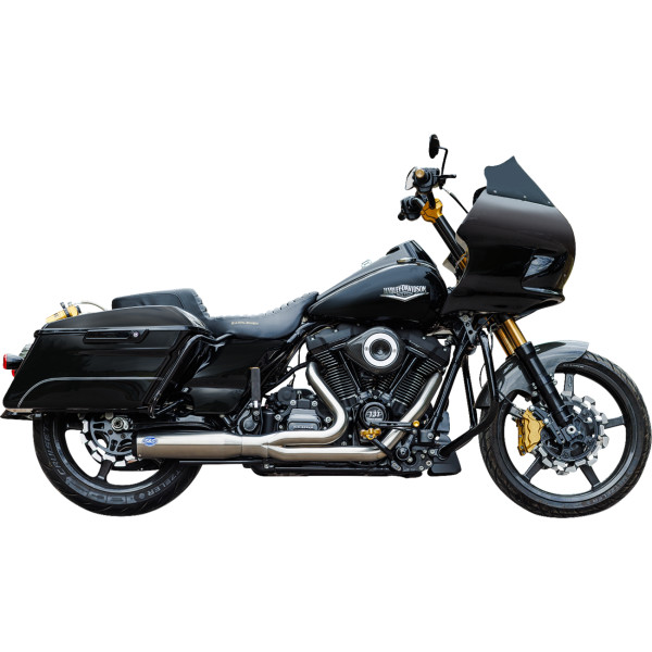 1800-2687 S&Sサイクル S&S Cycle 2-into-1 Qualifier 50-State フルエキゾーストマフラー シルバー