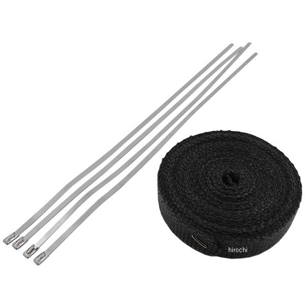 1861-0667 DRAG マフラー ヘッダー ラップキット 25mm x7.62m 黒