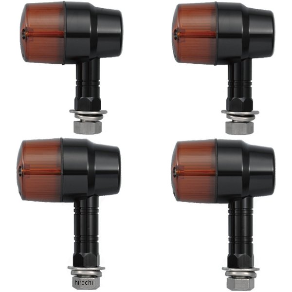 190032-06 ポッシュ POSH ウインカー ホンダ、ヤマハ、スズキ アルミマシンドシリーズ スーパーバイクミニタイプ 黒/オレンジ