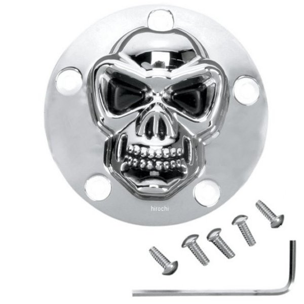 1902-0181 DRAG ポイントカバー スカル 3D 99年-17年 Twin Cam クローム