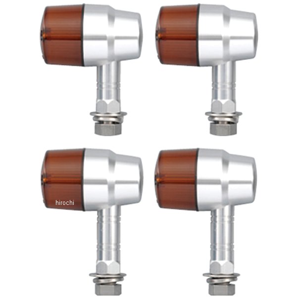 190432-03 ポッシュ POSH ウインカー ホンダ、ヤマハ、スズキ アルミマシンドシリーズ スーパーバイクミニタイプ メッキ/オレンジ