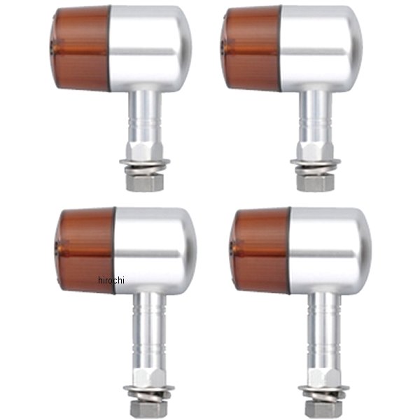 190491-03 ポッシュ POSH ウインカー ホンダ、ヤマハ、スズキ アルミマシンドシリーズ 71タイプ メッキ/オレンジ