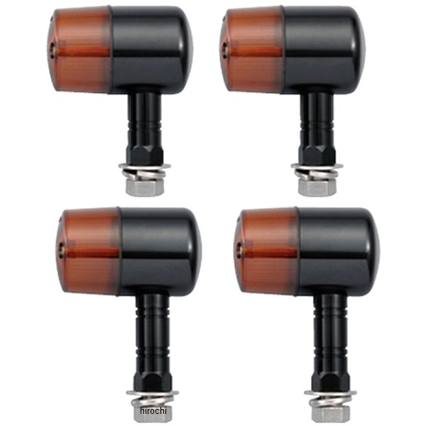 190491-06 ポッシュ POSH ウインカー ホンダ、ヤマハ、スズキ アルミマシンドシリーズ 71タイプ 黒/オレンジ