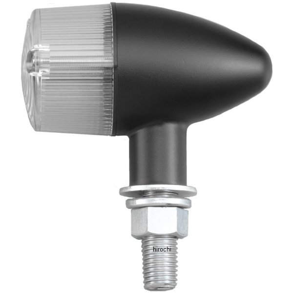 195099-06 ポッシュ POSH ウインカー ホンダ、ヤマハ、スズキ、カワサキ クラシカルシリーズ 砲弾タイプ シングル球 黒/クリアー