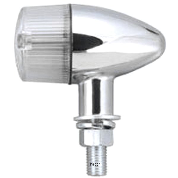 195099 ポッシュ POSH ウインカー ホンダ、ヤマハ、スズキ、カワサキ クラシカルシリーズ 砲弾タイプ シングル球 メッキ/クリアー