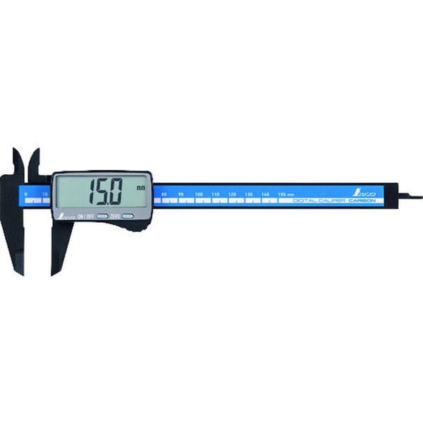 19990 243-3710 シンワ測定(株) シンワ デジタルノギス カーボンファイバー大文字 150mm