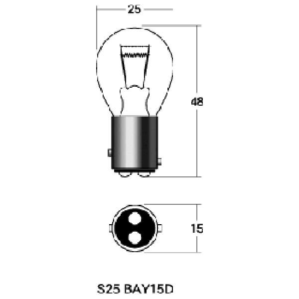 1P3410RE M&H マツシマ 口金ダブル球 12V23/8W 12V32/3CP対応 (レッド) (1個売り)
