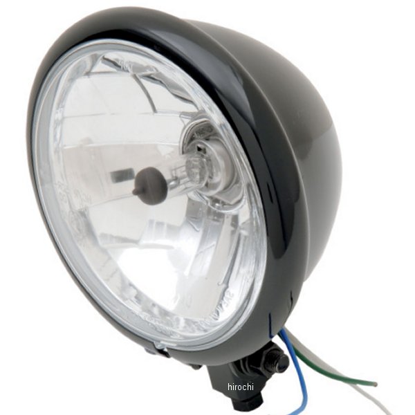 2001-0554 DRAG ヘッドライト 5.75インチ H4 ダイヤモンド スプリンガー グロスブラック