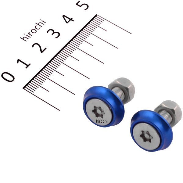 200370 ポッシュ POSH ナンバープレート固定ボルト/ナットセット ステンレス 青