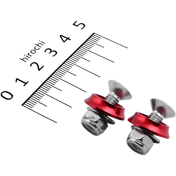 200371 ポッシュ POSH ナンバープレート固定ボルト/ナットセット ステンレス 赤