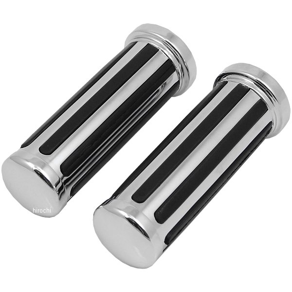 201-635 キジマ アルミカバーグリップ レールタイプ L131mm D40mm クローム/黒 インチハンドル用