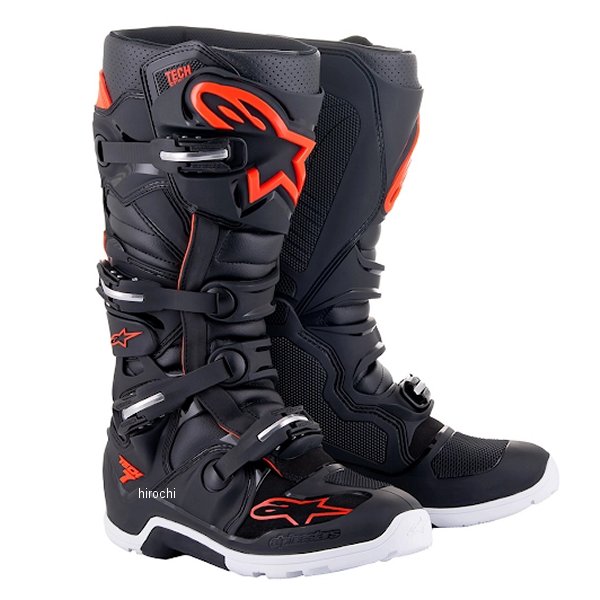 2012114-1030-07 アルパインスターズ ブーツ TECH7 エンデューロ 黒/蛍光赤 7(25.5cm)サイズ