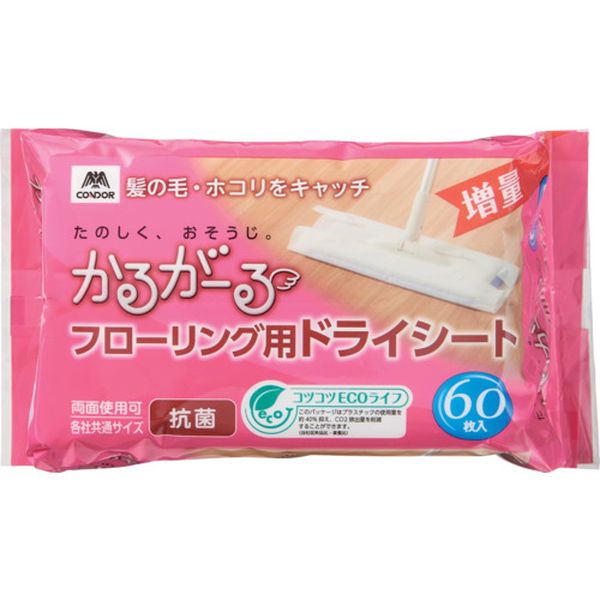 201266 699-6035 山崎産業(株) コンドル かるがーる フローリング用ドライシートEC 60枚