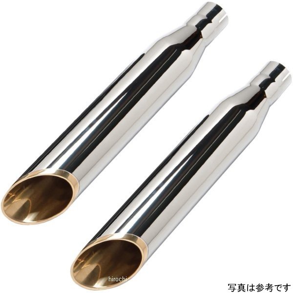 2014105A モーターステージ スリップオンマフラー 76ベビーブラス 00年-06年 ソフテイル クローム/メッキエンド