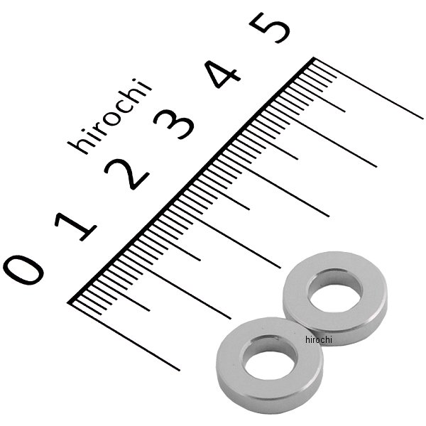 201440-03 ポッシュ アルミスペーサー 汎用 M6&1/4インチ用 シルバー T=3 2個