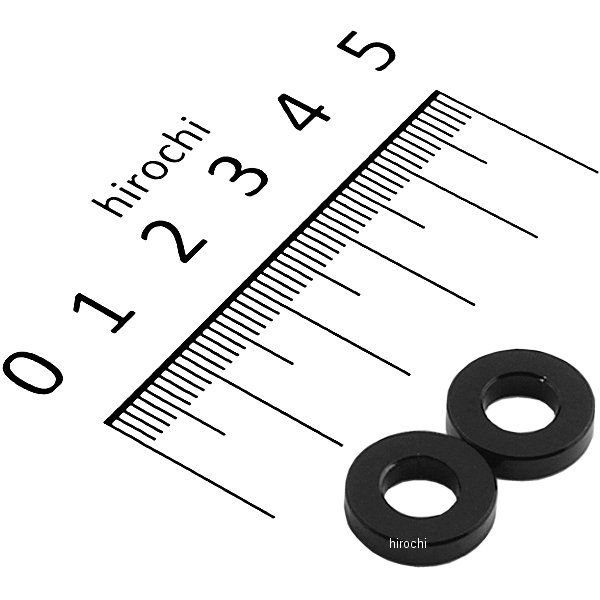 201443-03 ポッシュ アルミスペーサー 汎用 M6&1/4インチ用 黒 T=3 2個