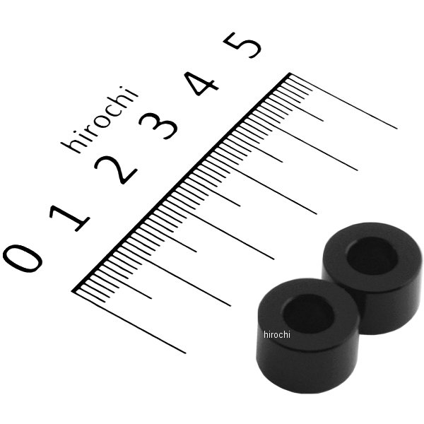 201443-08 ポッシュ アルミスペーサー 汎用 M6&1/4インチ用 黒 T=8 2個