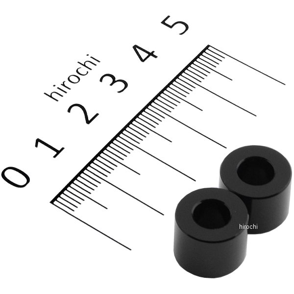 201443-10 ポッシュ アルミスペーサー 汎用 M6&1/4インチ用 黒 T=10 2個