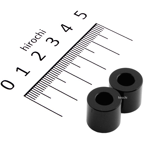 201443-12 ポッシュ アルミスペーサー 汎用 M6&1/4インチ用 黒 T=12 2個