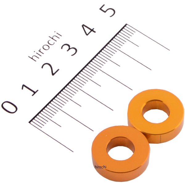201448-05 ポッシュ アルミスペーサー 汎用 M8&5/16インチ用 ゴールド T=5 2個