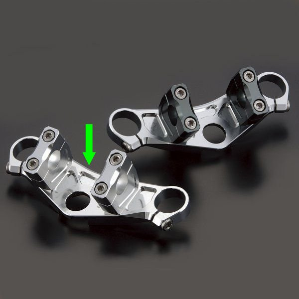 201580-03 シフトアップ ビレットトップブリッジ/クランプセット シルバー APE50/100