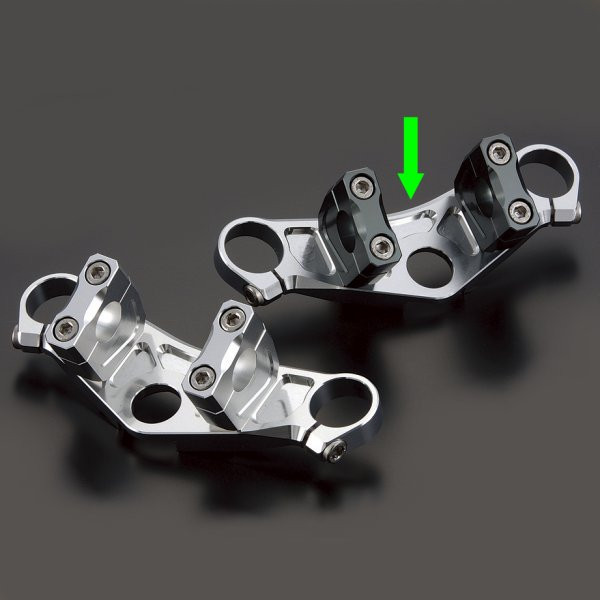 201580-09 シフトアップ ビレットトップブリッジ/クランプセット ガンメタ APE50/100