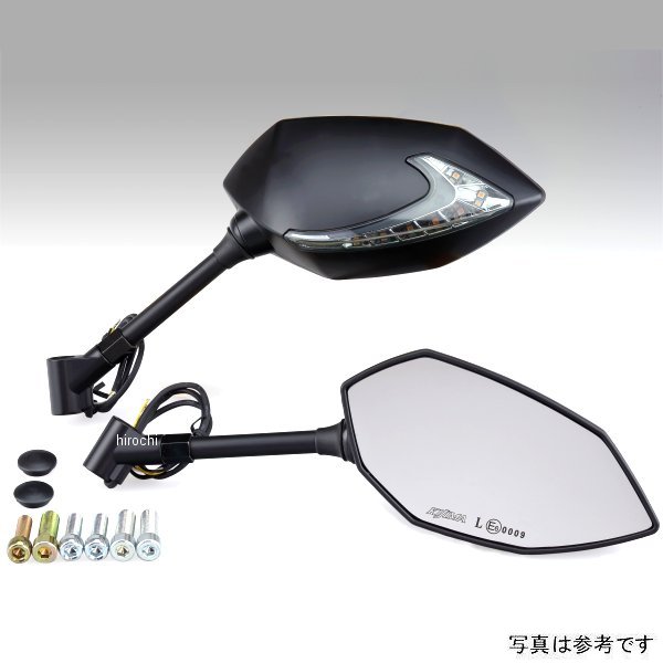 203-8076 キジマ TECH07 ミラー LEDウインカー付 シャフトタイプ カーボン 左右セット