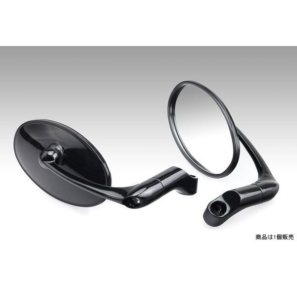 203-8085 キジマ ミラー ユーロタイプ オーバル ブラック 汎用 左右共通 1個売り