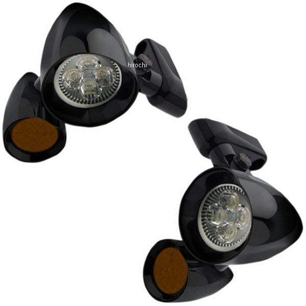 2040-2748 FLT900VD0015ZAP ヘッドウィンド Headwinds LED ウインカー、2インチ スポットライト Vampire 15年-20年 FLTRX 黒