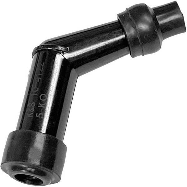 10-4122 ケーアンドエス K&S プラグキャップ 120°エルボー ロング 14mm 黒