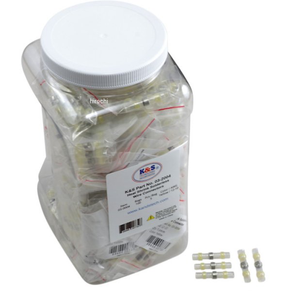 2120-0972 03-2004 ケーアンドエス K&S 熱収縮コネクター 黄 AWG 12?10 5個入 x 100パック