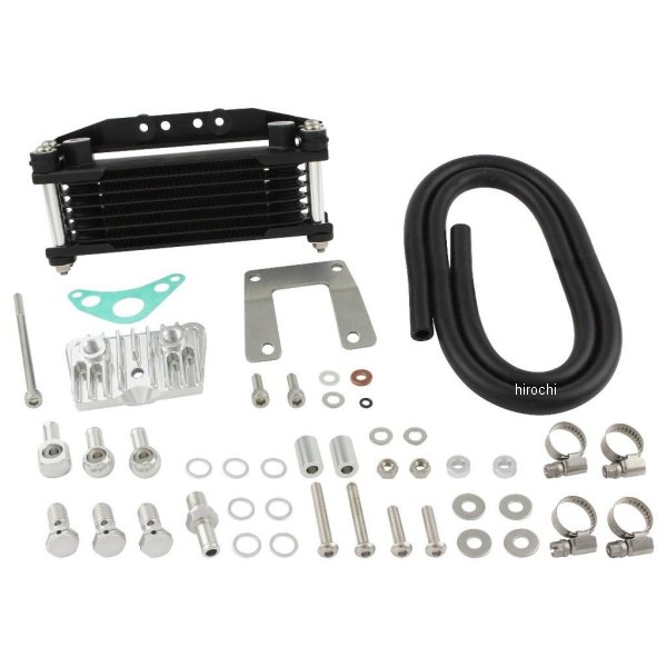 216247-63 シフトアップ オイルクーラーKIT ヘッドボトムマウント 取り出し付き スーパーカブ50/70/90、リトルカブ シルバーパイプ