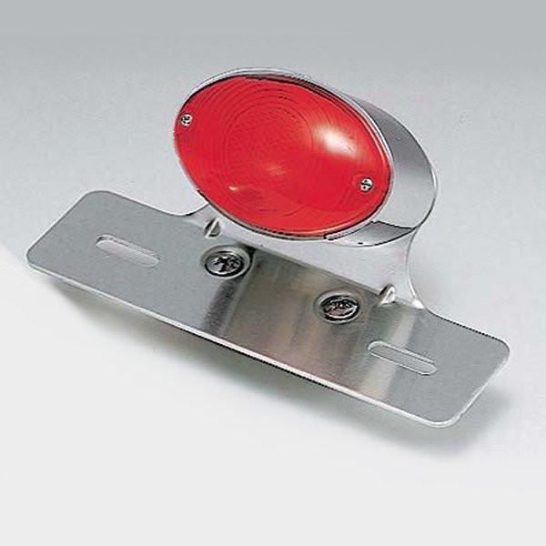 218-3020 キジマ テールランプ ミニキャッツアイ メッキ アルミプレート付