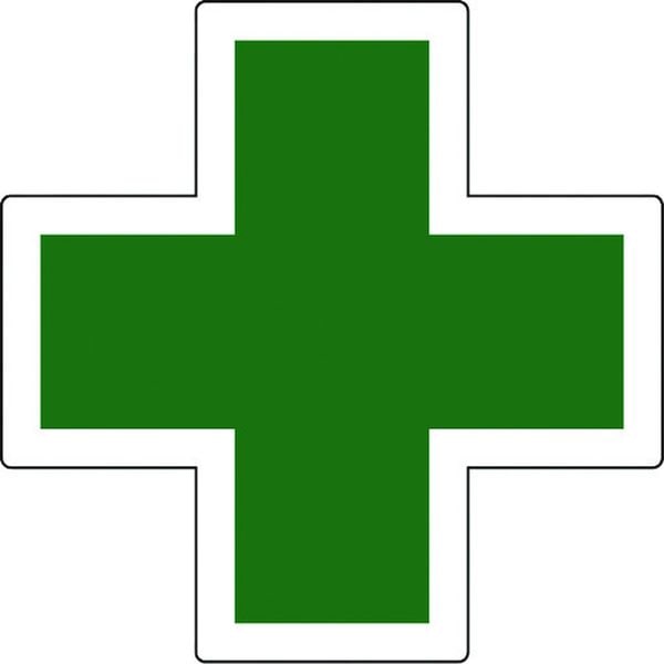 233131 791-4075 ヘルメット用ステッカー 緑十字マーク HL-131 34×34mm 5枚組 反射タイプ