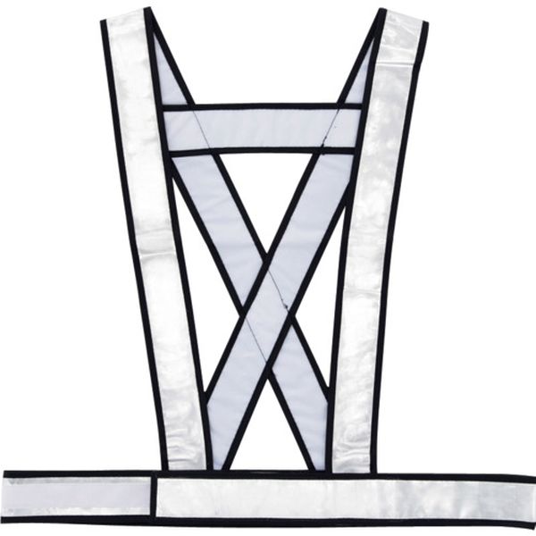 238021 (株)日本緑十字社 緑十字 安全ベスト(発光帯) 白反射タイプ フリーサイズ 発光帯(B)白