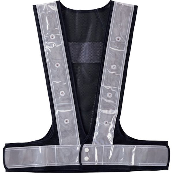 LED内蔵ベスト 紺メッシュ地/白反射/LED発色赤 LEDベスト-70KW(紺/白/赤) 反射幅70mmタイプ