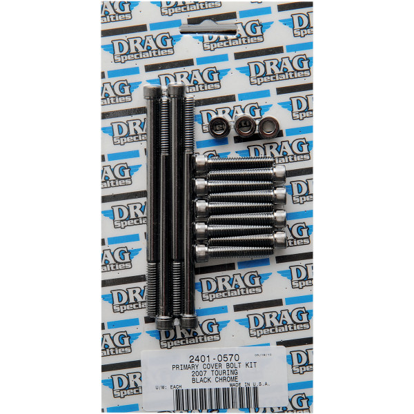 2401-0570 DRAG ボルトキット プライマリーカバー 07年-16年 FLH 黒/ローレット